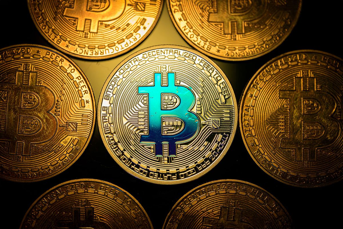 A representation of the Bitcoin cryptocurrency (Illustration by Jonathan Raa/NurPhoto via Getty Images)