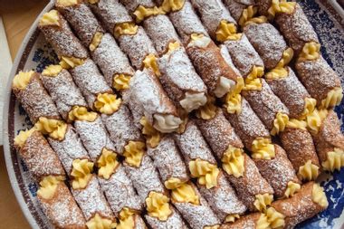 Cannolis from a local bakery in Noto, Sicily