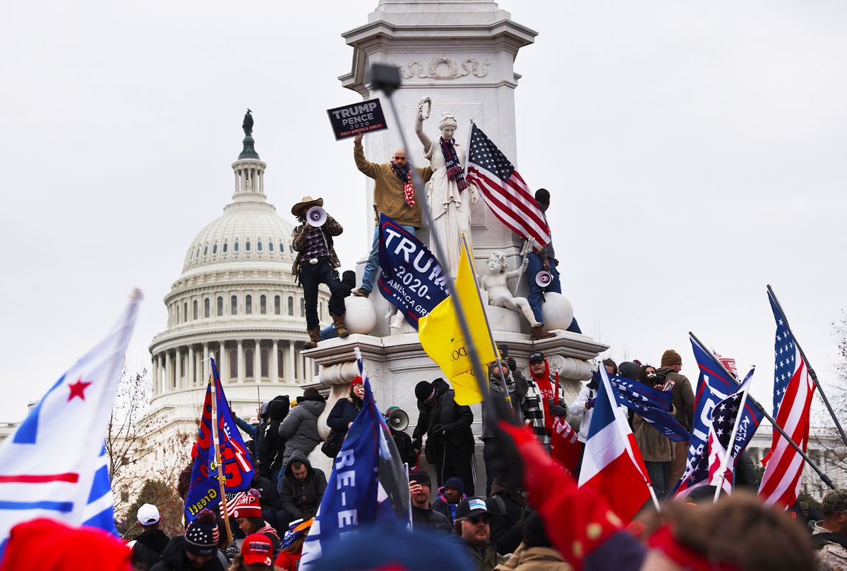 Trump supporters gather outside the U.S. Capitol building following a "Stop the Steal" rally on January 06, 2021 in Washington, DC. (Spencer Platt/Getty Images)