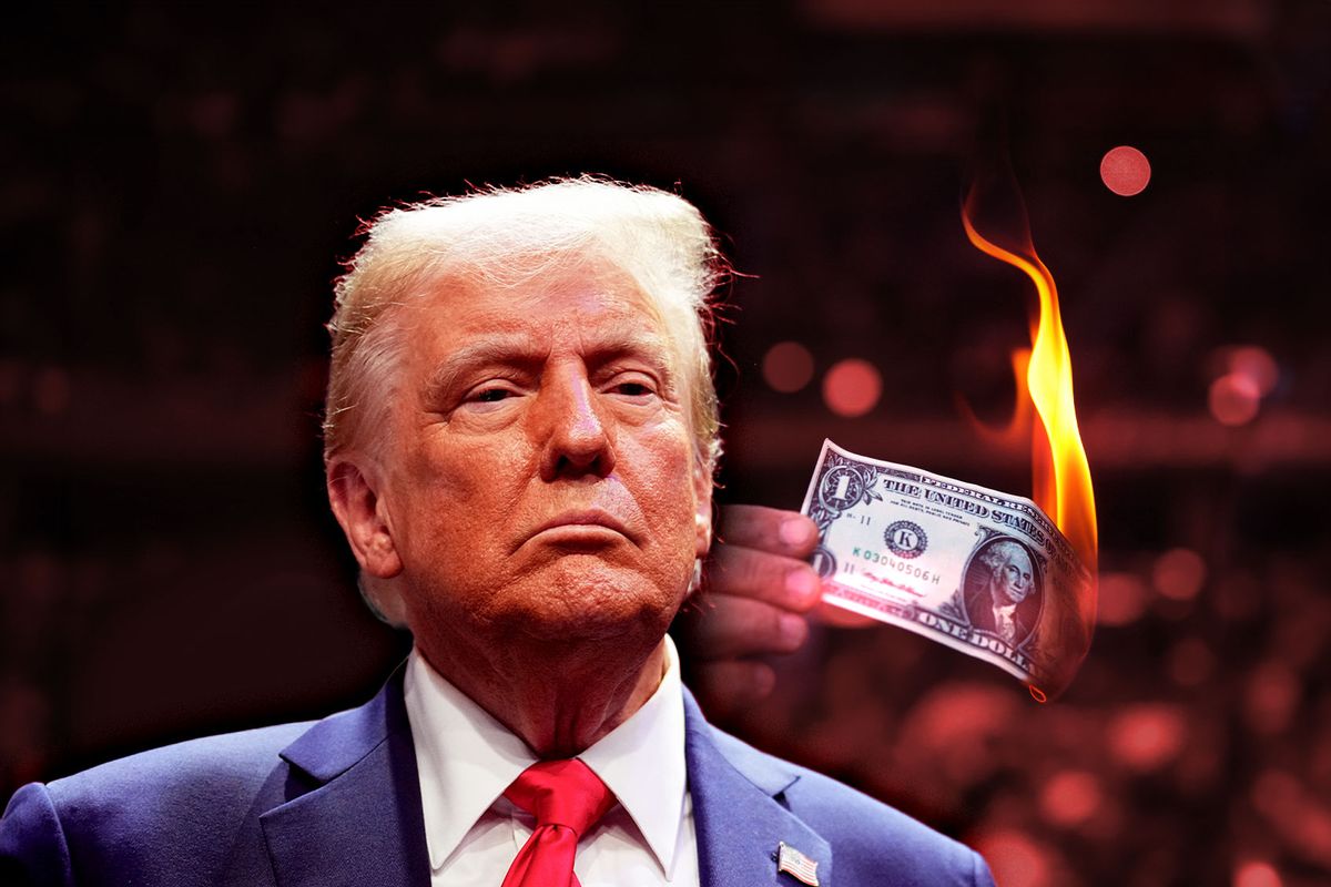 Donald Trump Burning Money (Photo illustration by Salon/Getty Images)