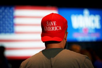 Donald Trump supporter MAGA red hat