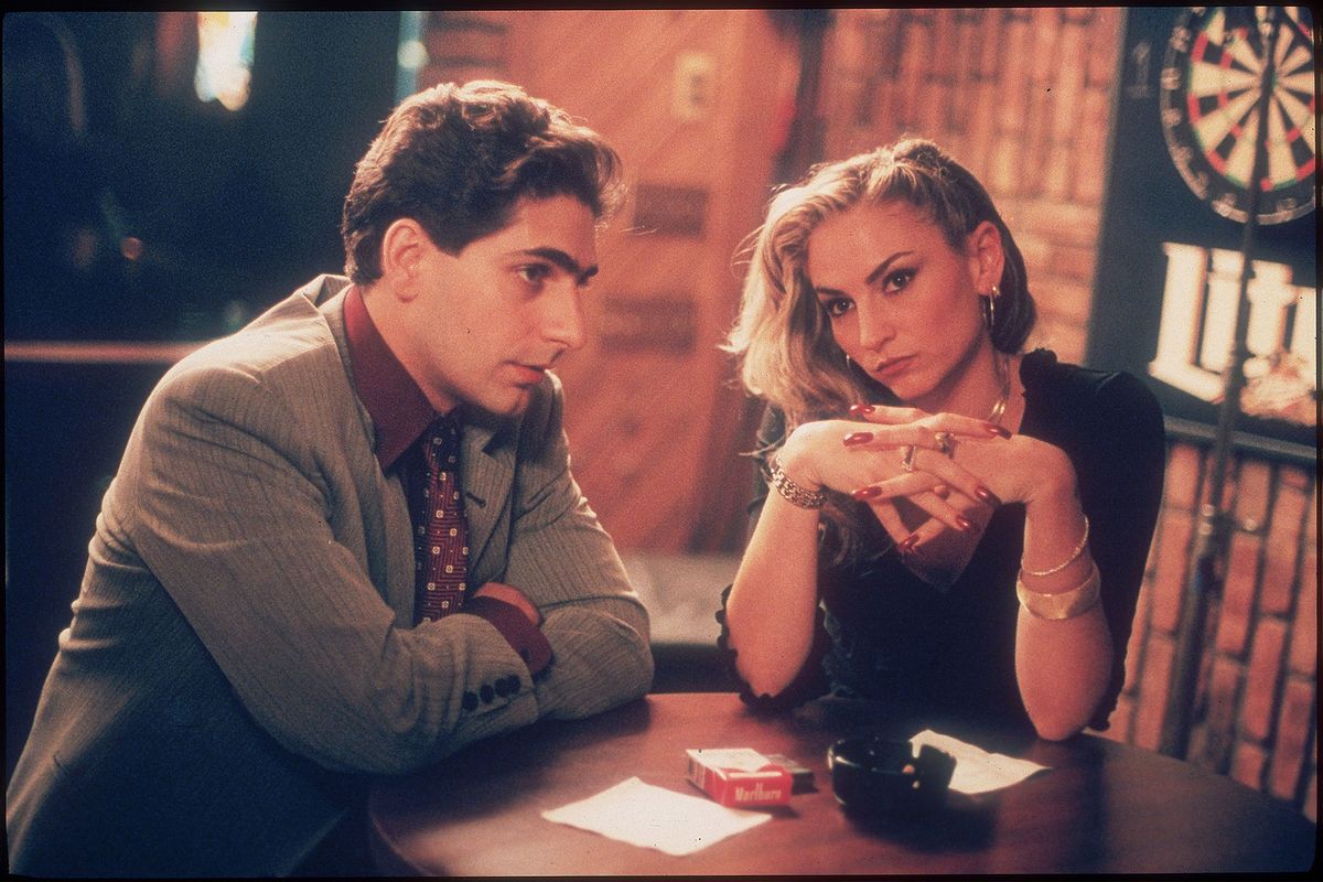 Actors Michael Imperioli & Drea De Matteo in scene from HBO cable TV series The Sopranos. (Anthony Neste/Getty Images)