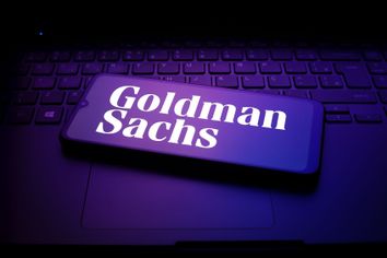 Goldman Sachs logo on smartphone