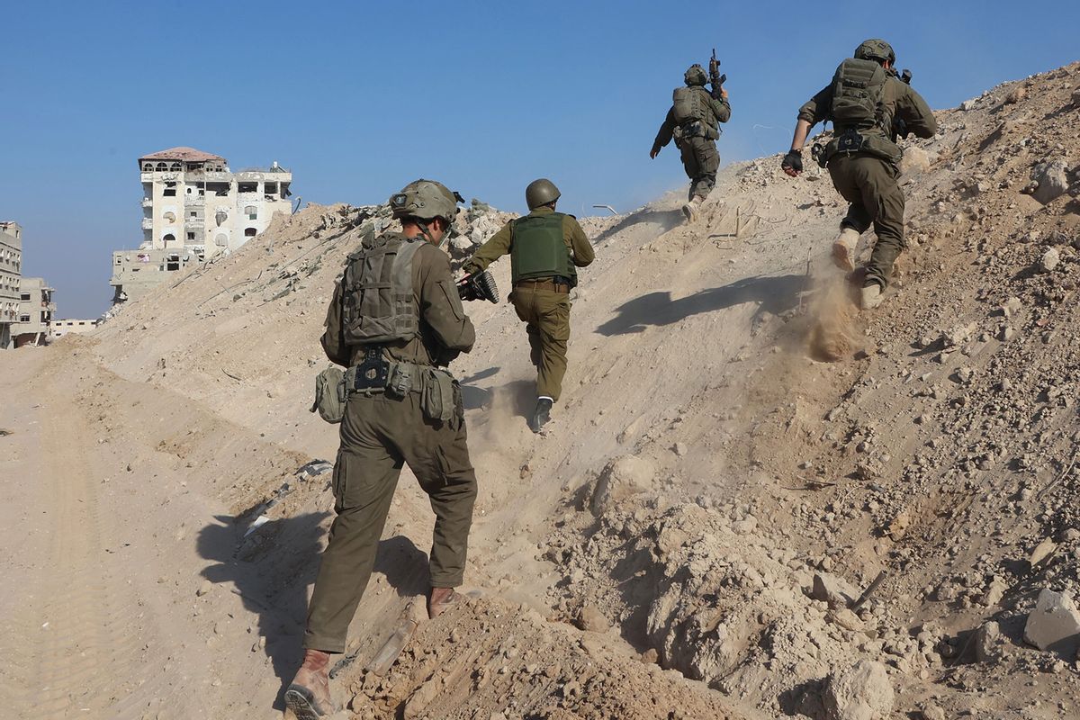 Israeli soldiers are seen during an operation in the southern Gaza Strip city of Rafah, on Nov. 7, 2024. (Gil Cohen Magen/Xinhua via Getty Images)