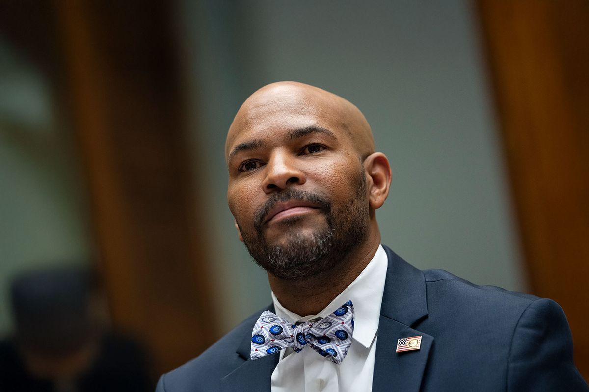 Former U.S. Surgeon General Dr. Jerome Adams testifies during a Select Subcommittee on the Coronavirus Crisis hearing about how to counter vaccine hesitancy, on Capitol Hill July 1, 2021 in Washington, DC. (Drew Angerer/Getty Images)