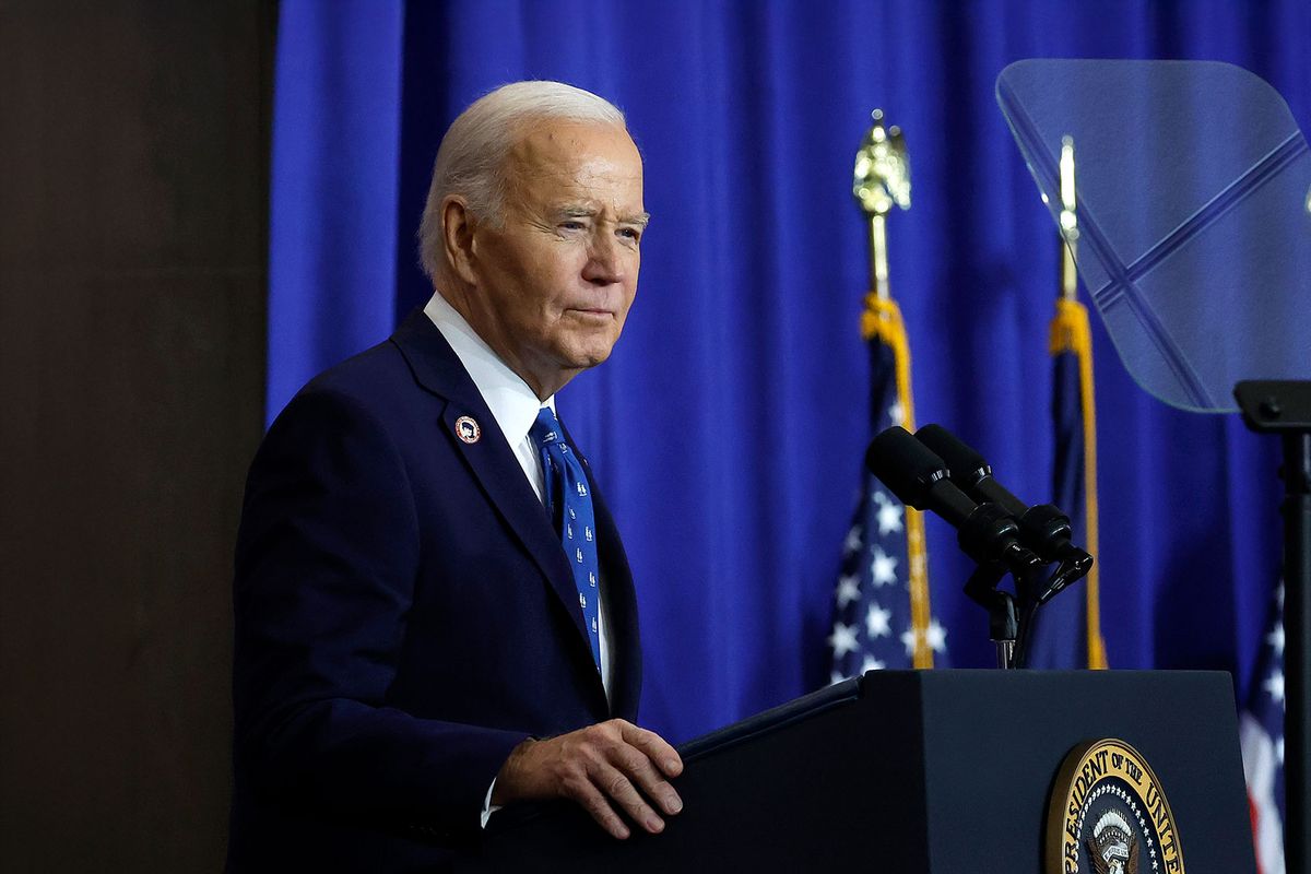 U.S. President Joe Biden speaks at the Department of Labor on December 16, 2024 in Washington, DC. (Kevin Dietsch/Getty Images)