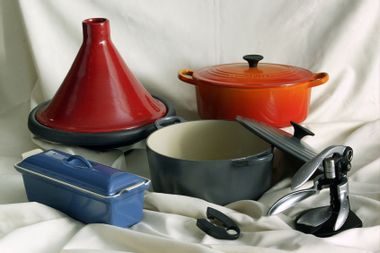 Le Creuset enamelled cast-iron pans