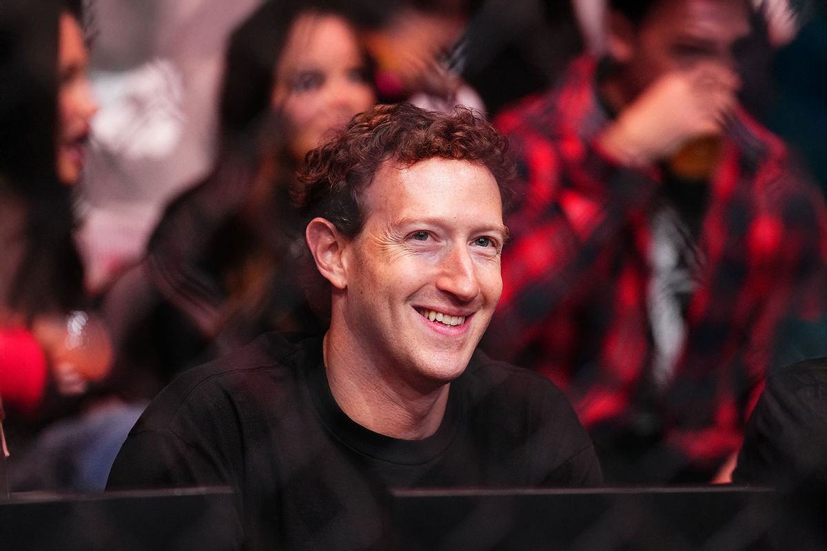 Mark Zuckerberg is seen in attendance during the UFC 298 event at Honda Center on February 17, 2024 in Anaheim, California. (Chris Unger/Zuffa LLC via Getty Images)