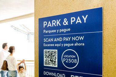 Parking QR Code Scan Pay Station Sign