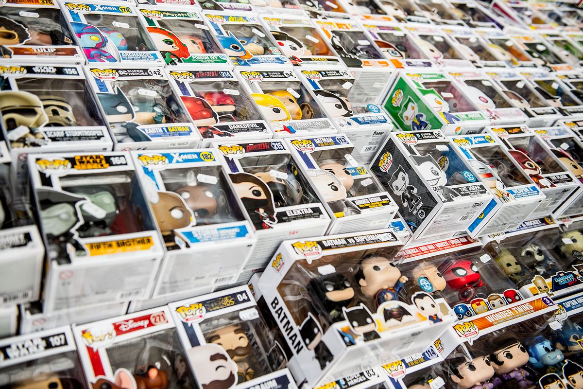 Pop! Vinyl Funkos for sale during London Super Comic Con at Business Design Centre on August 25, 2017 in London, England. (Ollie Millington/Getty Images)