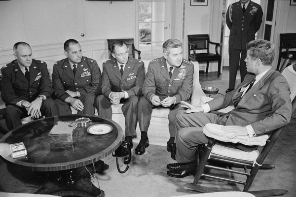 President Kennedy Curtis Lemay Richard S. Heyser Joe M. O'Grady Ralph D. Steakly