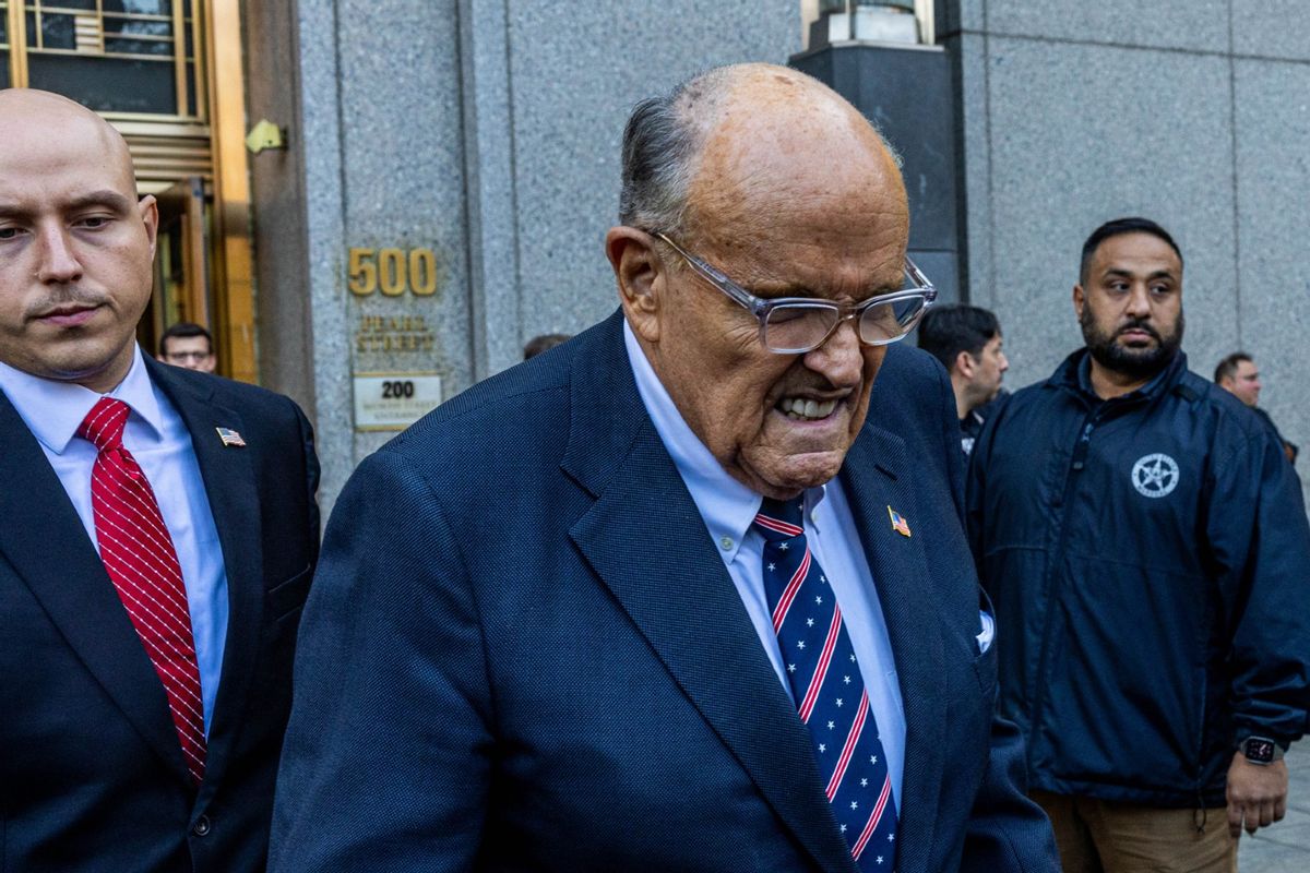 Former New York mayor Rudy Giuliani leaves the New York Federal Courthouse on November 7, 2024, in New York City.  (Alex Kent/Getty Images)