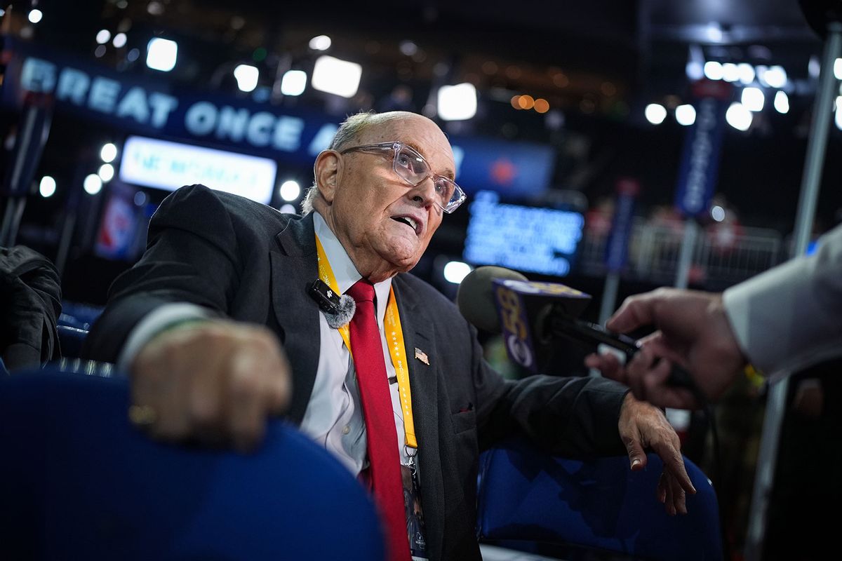 Rudy Giuliani, former personal lawyer for former U.S. President Donald Trump, attends the second day of the Republican National Convention at the Fiserv Forum on July 16, 2024 in Milwaukee, Wisconsin. (Andrew Harnik/Getty Images)