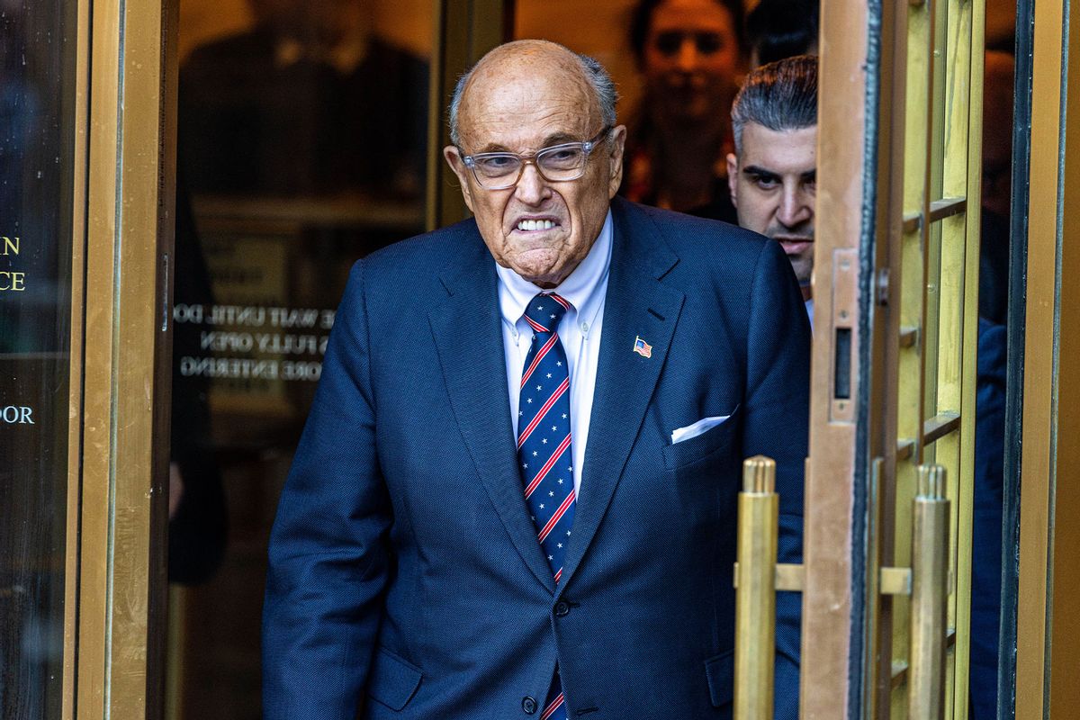 Former New York mayor Rudy Giuliani leaves the New York Federal Courthouse on November 7, 2024 in New York City. (Alex Kent/Getty Images)