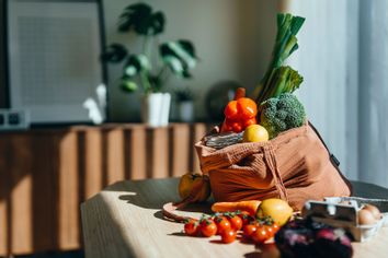 Shopping bag groceries vegetables