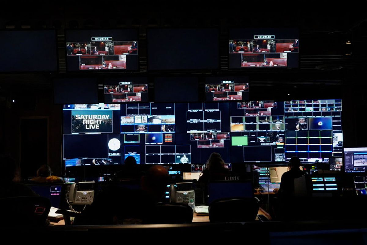 A shot of the Control Room in "SNL50: Beyond Saturday Night" (Peacock)