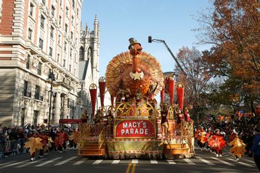 Thanksgiving Turkey balloon is seen during the 95th Macy's Thanksgiving Day Parade