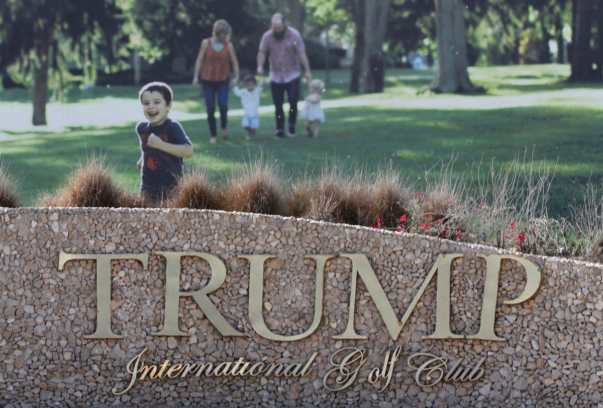 FILE- In this Tuesday, Dec. 20, 2016 file photo, a general view with an advertising billboard is seen at the Trump International Golf Club main entrance in Dubai, United Arab Emirates. Dubai's DAMAC Properties tells The Associated Press it offered deals to U.S. President-elect Donald Trump's firm worth some $2 billion, but the Trump Organization turned them down. (AP Photo/Kamran Jebreili, File) (AP)